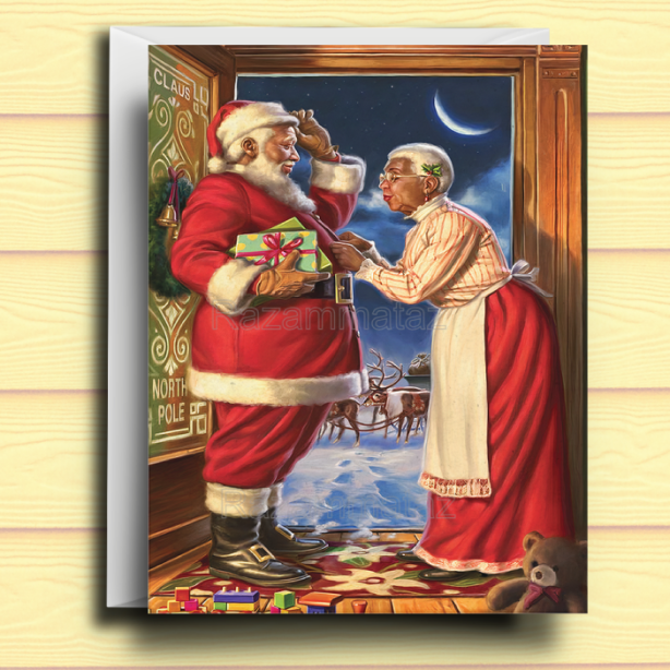 Black Santa Card J